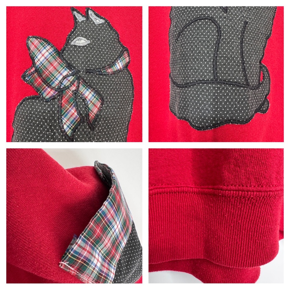 Vintage Jerzees Mixed Patchwork Embroidered Cat S… - image 6